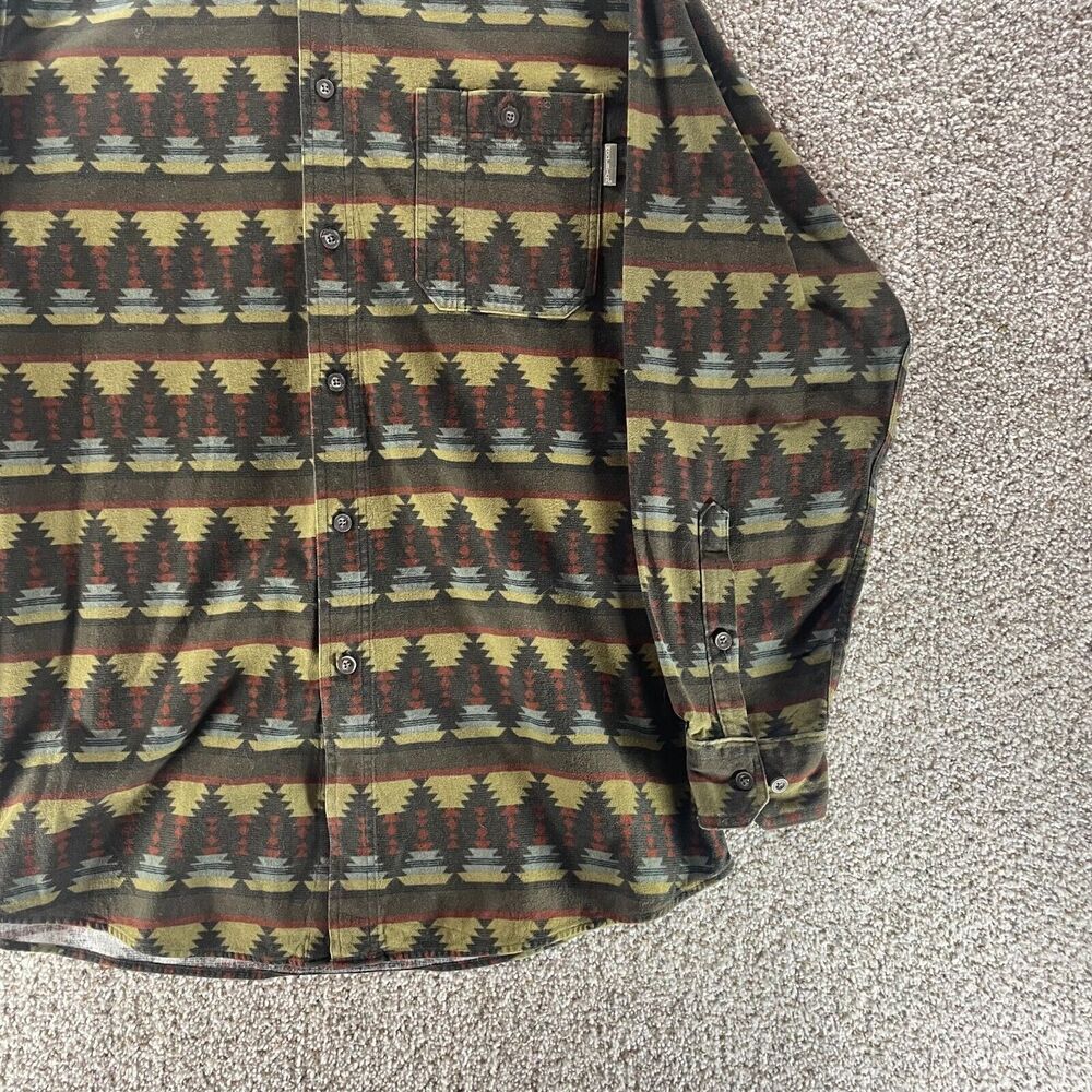Vintage Woolrich Shacket Mens Large Aztec Southwestern Button Up Heavy Flannel - Picture 4 of 11
